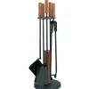 Firefix Besen|Kaminbesteck Stahl Klein 5-teilig Ø 19,5 cm x 65 cm
