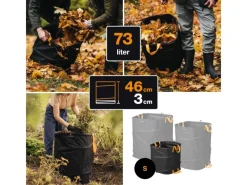 Fiskars Weitere Gartenhelfer|Gartenabfallsack Ergo Pop Up 73 l Schwarz-Orange