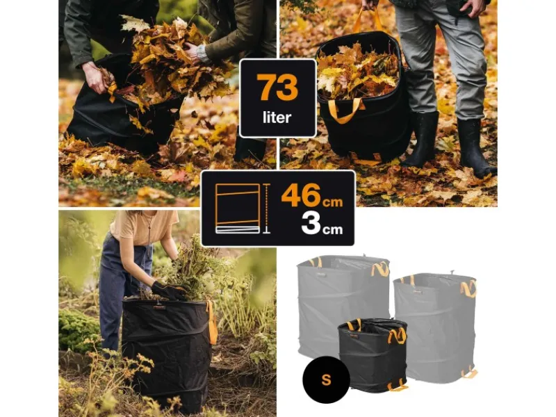 Fiskars Weitere Gartenhelfer|Gartenabfallsack Ergo Pop Up 73 l Schwarz-Orange