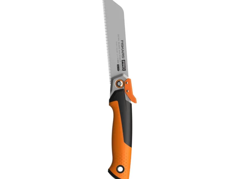 Fiskars Gartensägen|Klappbare Zugsäge Pro 19 TPI Power Tooth 15 cm Orange-Schwarz