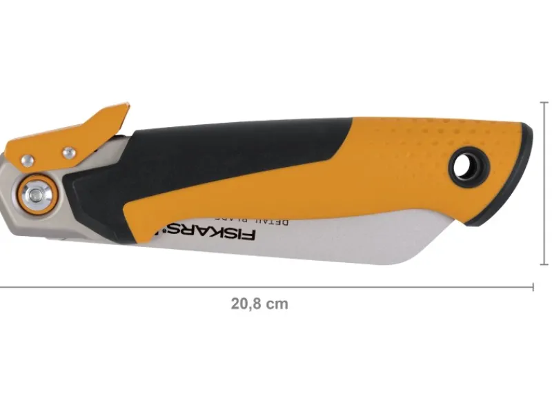 Fiskars Gartensägen|Klappbare Zugsäge Pro 19 TPI Power Tooth 15 cm Orange-Schwarz