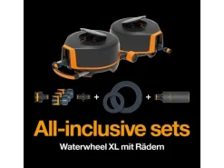 Fiskars Gartenschlauchwagen|Schlauchwagen Waterwheel XL mit 20 m Schlauch und Rädern
