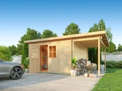 Pultdach Gartenhaus Modell Ezra 5G Kiefer Imprägniert*Fjordholz Outlet