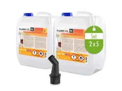 Flambiol Gartenkamine|Feuerkörbe|Bioethanol 96,6% Premium für Ethanol-Brenner oder Kamine 5l
