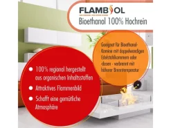 Bioethanol Hochrein 100% in Flaschen für Edelstahl-Tisch-Kamine 6 x 1l*Flambiol Discount