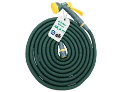 Steuber Gartenschläuche|Flexibler Gartenschlauch 24,8m Grün inkl. Brause und Anschluss Stück