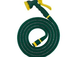 Steuber Gartenschläuche|Flexibler Gartenschlauch 24,8m Grün inkl. Brause und Anschluss Stück