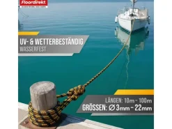 Floordirekt Bootssport|Polypropylen Seil K2 Reißfest Universal Ø 20 mm Länge 10 m