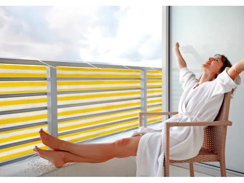 Floracord Balkonsichtschutz|Balkonsichtschutz 500 cm x 90 cm