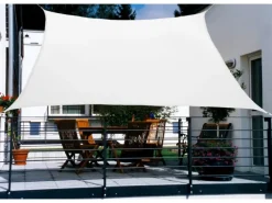 Balkonsonnensegel HDPE Cremeweiß 270 cm x 140 cm*Floracord Best