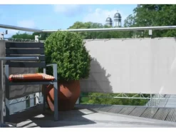 Floracord Balkonsichtschutz|Balkonmöbel|Balkonverkleidung Silbergrau 75 cm x 300 cm