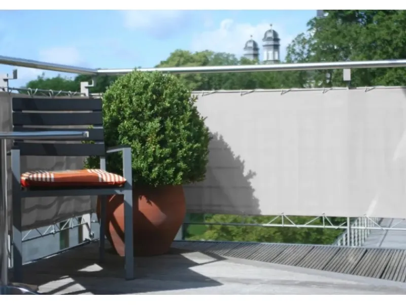 Floracord Balkonsichtschutz|Balkonmöbel|Balkonverkleidung Silbergrau 75 cm x 300 cm