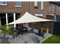 Floracord Sonnensegel|Dreiecksonnensegel Hell 360 cm mit Regenschutz