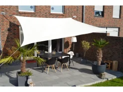 Floracord Vierecksonnensegel HDPE Cremeweiß 360 cm x 360 cm*Peddy Shield Discount