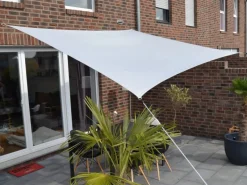 Vierecksonnensegel Hell Silbergrau 250 cm x 300 cm mit Regenschutz*Floracord Hot