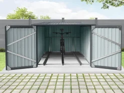 Fahrradgarage Vario für 3 Fahrräder 217 cm x 236 cm x 145/165 cm*Floraworld New