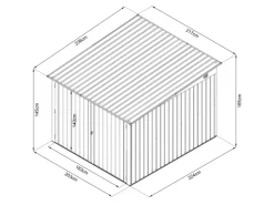 Fahrradgarage Vario für 3 Fahrräder 217 cm x 236 cm x 145/165 cm*Floraworld New
