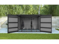 Floraworld Motorroller|Fahrradboxen|Premium Fahrradgarage Platz für 4 Fahrräder 217 x 226 x 145/166 cm