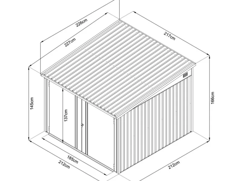 Floraworld Motorroller|Fahrradboxen|Premium Fahrradgarage Platz für 4 Fahrräder 217 x 226 x 145/166 cm