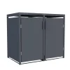 FM-SOLAR Mülltonnenbox Anthrazit für 2 Mülltonne* Hot