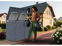 FM-SOLAR Mülltonnenbox Anthrazit für 2 Mülltonne* Hot