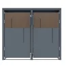Mülltonnenboxen|Weitere Ordnungssysteme Für Den Garten|FM-SOLAR Mülltonnenbox anthrazit/Holz für 2 Mülltonne