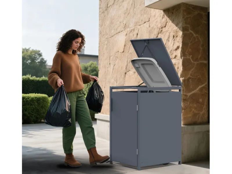 FM-SOLAR Mülltonnenbox Anthrazit für 1 Mülltonne* Outlet