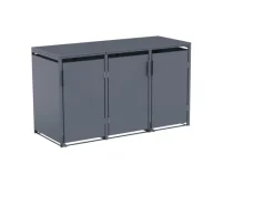 FM-SOLAR Mülltonnenbox Anthrazit für 3 Mülltonne* Clearance