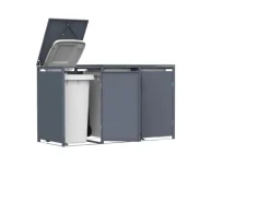 FM-SOLAR Mülltonnenbox Anthrazit für 3 Mülltonne* Clearance