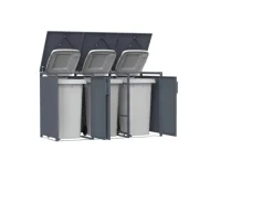 FM-SOLAR Mülltonnenbox Anthrazit für 3 Mülltonne* Clearance