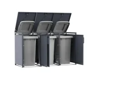 FM-SOLAR Mülltonnenbox Anthrazit für 3 Mülltonne* Clearance