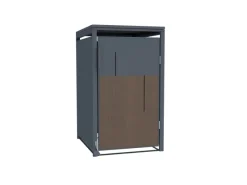 Weitere Ordnungssysteme Für Den Garten|FM-SOLAR Mülltonnenbox anthrazit/Holz für 1 Mülltonne