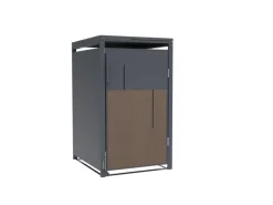 Weitere Ordnungssysteme Für Den Garten|FM-SOLAR Mülltonnenbox anthrazit/Holz für 1 Mülltonne