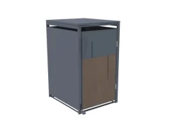 Weitere Ordnungssysteme Für Den Garten|FM-SOLAR Mülltonnenbox anthrazit/Holz für 1 Mülltonne