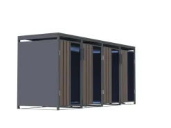 Mülltonnenboxen|Weitere Ordnungssysteme Für Den Garten|FM-SOLAR Mülltonnenbox Holz/Plexiglas für 4 Mülltonne