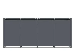 Mülltonnenboxen|Weitere Ordnungssysteme Für Den Garten|FM-SOLAR Mülltonnenbox Holz/Plexiglas für 4 Mülltonne