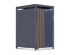 Weitere Ordnungssysteme Für Den Garten|FM-SOLAR Mülltonnenbox Holz/Plexiglas für 1 Mülltonne