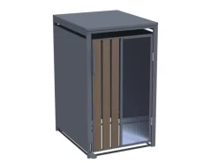 Weitere Ordnungssysteme Für Den Garten|FM-SOLAR Mülltonnenbox Holz/Plexiglas für 1 Mülltonne