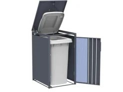 Weitere Ordnungssysteme Für Den Garten|FM-SOLAR Mülltonnenbox Holz/Plexiglas für 1 Mülltonne