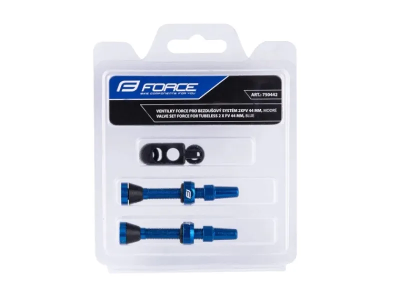 FORCE Fahrräder|Fahrrad Ventilsatz für Tubeless 2 x SV 44 mm Blau