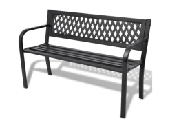 furnicato Gartenbänke|Gartenbank 118 cm Stahl Schwarz