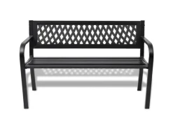 furnicato Gartenbänke|Gartenbank 118 cm Stahl Schwarz