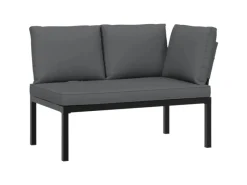 Gartenbank mit Kissen Schwarz Aluminium*furnicato Sale