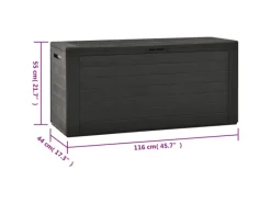 Gartenbox Anthrazit 116x44x55 cm*furnicato New