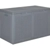 furnicato Universalboxen|Auflagenboxen|Gartenbox Grau PP Rattan 180 L
