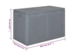 furnicato Universalboxen|Auflagenboxen|Gartenbox Grau PP Rattan 180 L