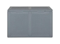 furnicato Universalboxen|Auflagenboxen|Gartenbox Grau PP Rattan 180 L