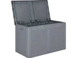 furnicato Universalboxen|Auflagenboxen|Gartenbox Grau PP Rattan 180 L