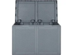 furnicato Universalboxen|Auflagenboxen|Gartenbox Grau PP Rattan 180 L