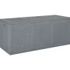furnicato Universalboxen|Auflagenboxen|Gartenbox Grau PP Rattan 270 L